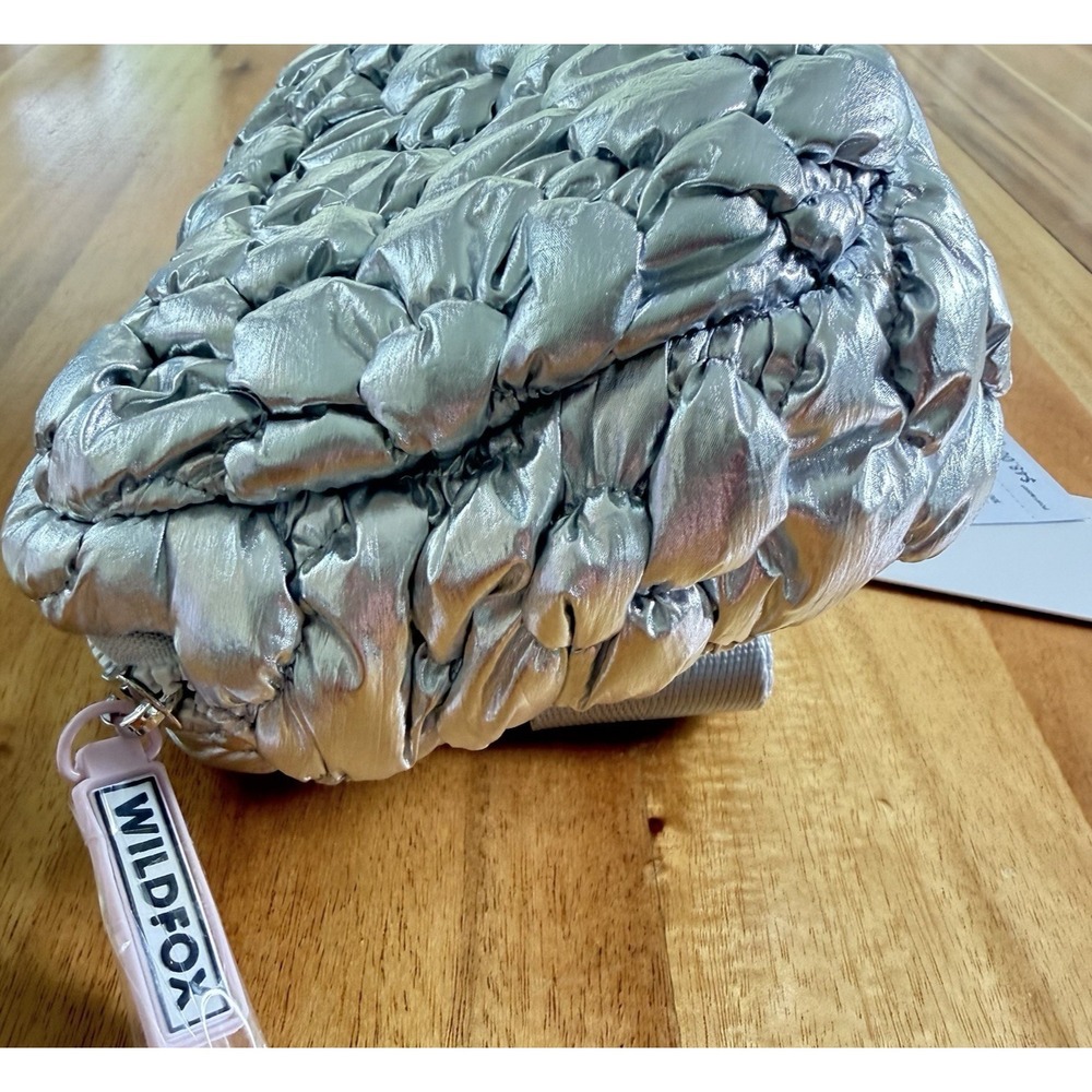 Wildfox Argent Silver Quilted Floral Puffy Fanny Pack Belt Bag Sling NWT - Picture 5 of 15